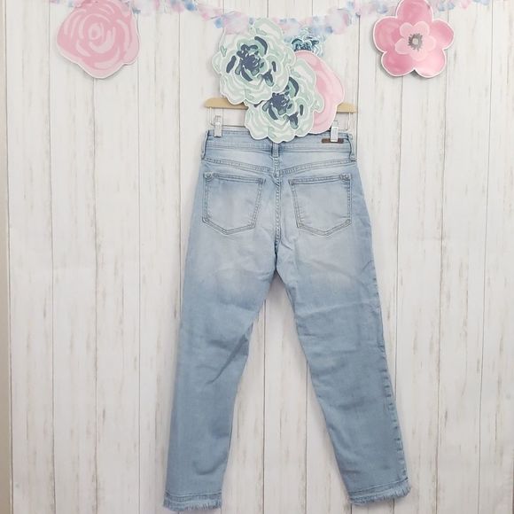 Pilcro & The Letterpress Hyphen Boyfriend Cropped Jeans Raw Hem Size 25 - Picture 9 of 11